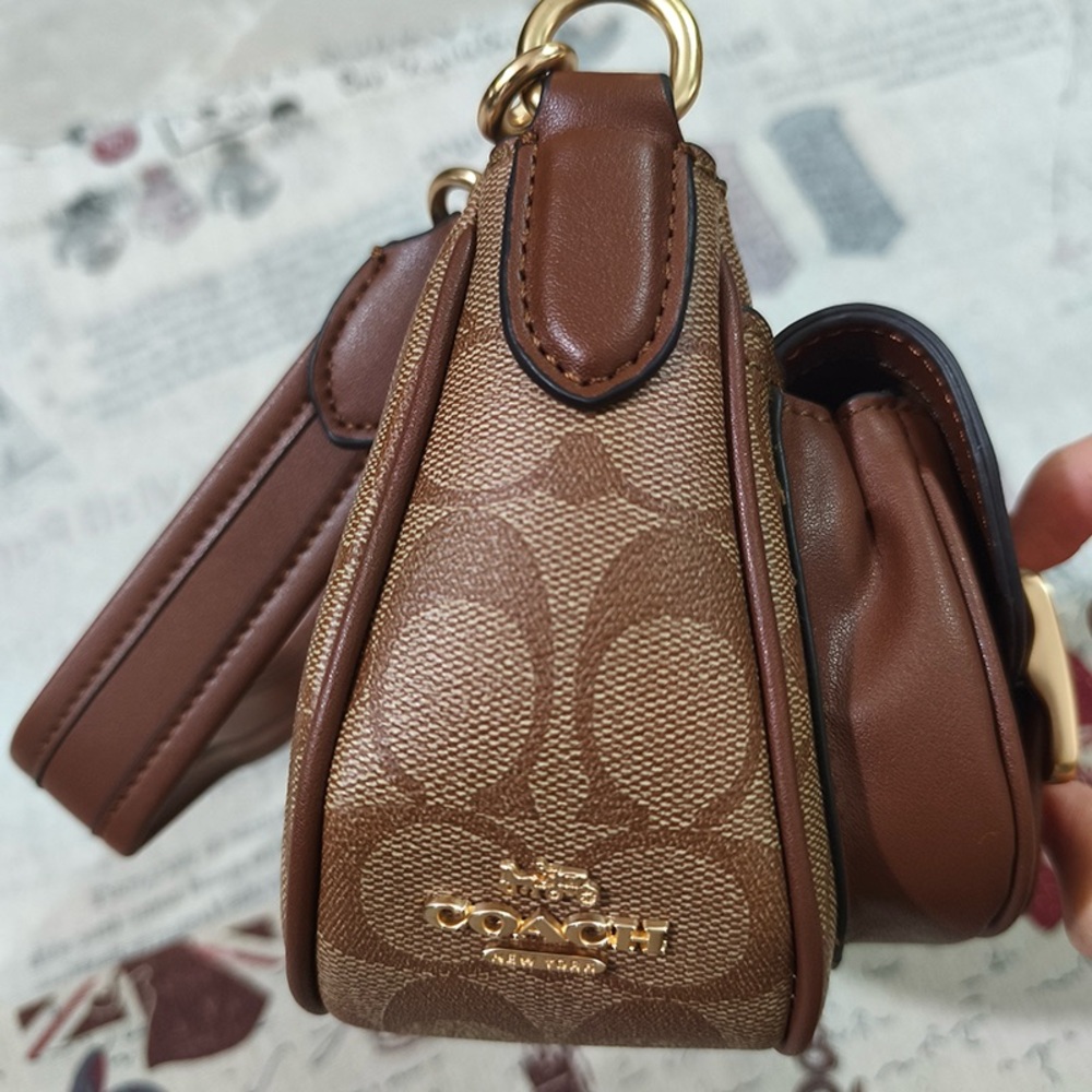 Coach Double-Pocket Monogram Patchwork Saddle Bag - image 4